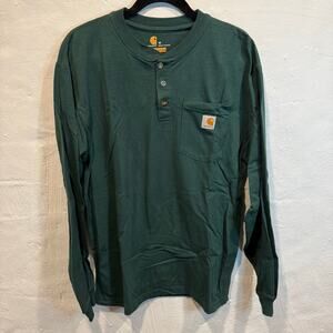 Carhartt Long Sleeve Green Pocket Shirt with Buttons Original Fit Men’s Size M